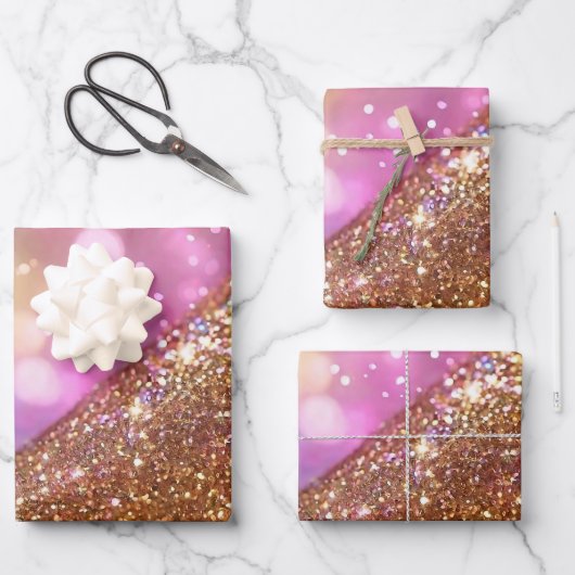 Glitzer Opal Popular Holographic Collection Geschenkpapier Set (Vorderseite)