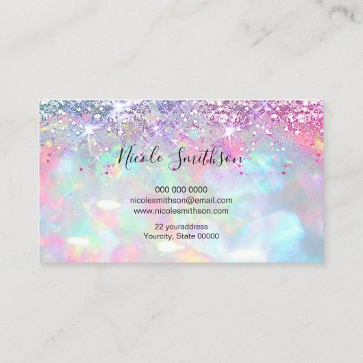 Glitzer Opal Stone Visitenkarte (Rückseite)