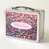 Glitzer Opal Trendy Holographic Collection Metall Brotdose (Rückseite)