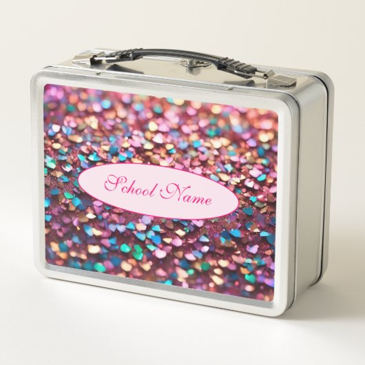 Glitzer Opal Trendy Holographic Collection Metall Brotdose (Rückseite)