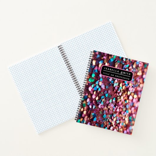 Glitzer Opal Trendy Holographic Collection Notizblock (Innenseite)