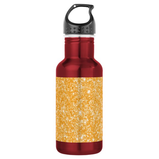 Glitzer-Orange Edelstahlflasche (Vorderseite)