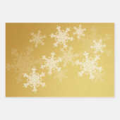 Glitzer Orange Green Golden Snowflakes Weihnachten Geschenkpapier Set (Vorderseite 2)