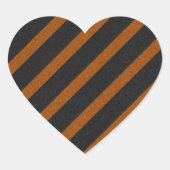 Glitzer Orangle & Black Stripes Herz-Aufkleber (Vorderseite)