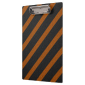 Glitzer Orangle & Black Stripes Klemmbrett (Links)