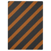 Glitzer Orangle & Black Stripes Klemmbrett (Rückseite)