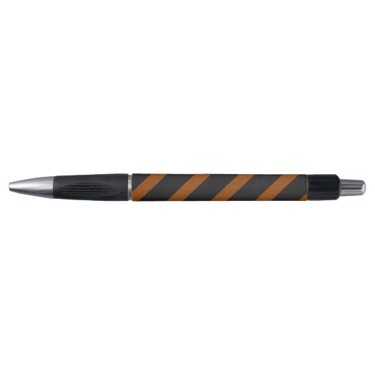 Glitzer Orangle & Black Stripes Kugelschreiber (Vorderseite)