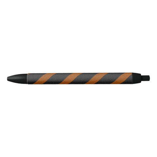 Glitzer Orangle & Black Stripes Kugelschreiber (Vorderseite)