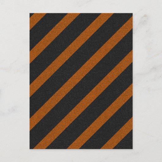 Glitzer Orangle & Black Stripes Postkarte (Vorderseite)