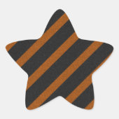 Glitzer Orangle & Black Stripes Stern-Aufkleber (Vorderseite)
