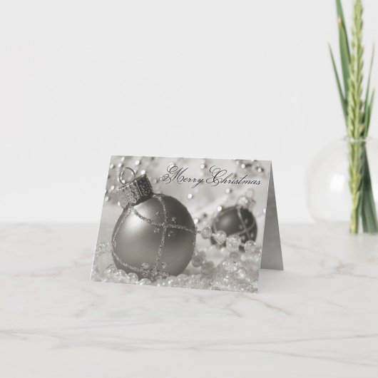 Glitzer Ornament Weihnachtskarte Feiertagskarte (Vorderseite)