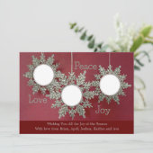 Glitzer Ornamente Foto Weihnachtskarte Einladung (Stehend Vorderseite)