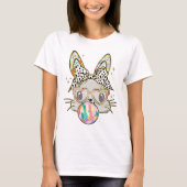 Glitzer Osterbunny Coquette Bow T-Shirt (Vorderseite)