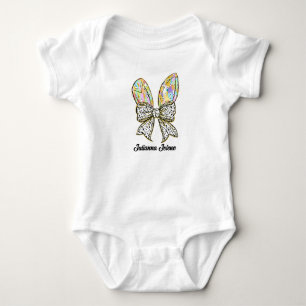 Glitzer Ostersonnige Ohren Individuelle Name Baby Strampler