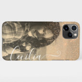 Glitzer Overlay Sepia Foto Template Individuelle N iPhone Hülle (Rückseite (Horizontal))