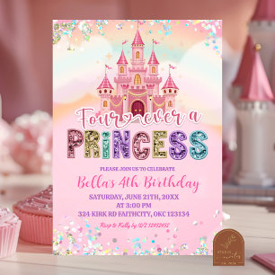 Glitzer Pailletten Fourever eine Prinzessin Geburt Einladung