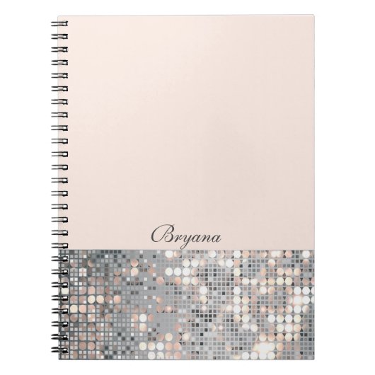 Glitzer Pailletten Glamour Notizbuch Journal Notizblock (Vorderseite)