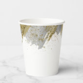 Glitzer & Paint Strokes Wedding Dank Gold ID626 Pappbecher (Rückseite)