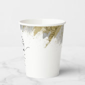 Glitzer & Paint Strokes Wedding Dank Gold ID626 Pappbecher (Links)