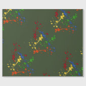 Glitzer Paintball Party Paint Spritzer Geschenkpapier (Flach)