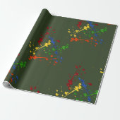 Glitzer Paintball Party Paint Spritzer Geschenkpapier (Ungerollt)