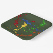 Glitzer Paintball Party Paint Spritzer Pappteller (Gewinkelt)