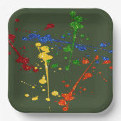 Glitzer Paintball Party Paint Spritzer Pappteller (Vorderseite)