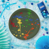 Glitzer Paintball Party Paint Spritzer Pappteller (Party)