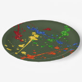 Glitzer Paintball Party Paint Spritzer Pappteller (Schrägansicht)