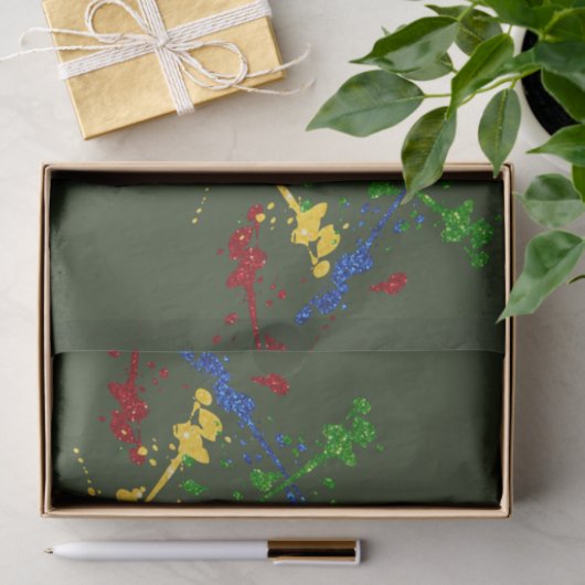 Glitzer Paintball Party Paint Spritzer Seidenpapier (Geschenk)