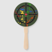 Glitzer Paintball Party Ziele Fächer (Vorderseite)