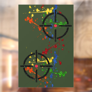 Glitzer Paintball Party Ziele Fensteraufkleber