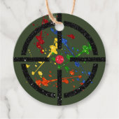 Glitzer Paintball Party Ziele Geschenkanhänger (Vorderseite)