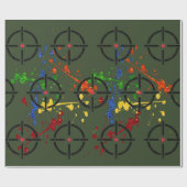 Glitzer Paintball Party Ziele Geschenkpapier (Flach)