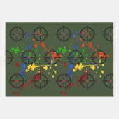 Glitzer Paintball Party Ziele Geschenkpapier Set (Vorderseite)