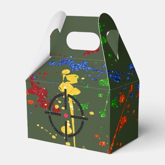 Glitzer Paintball Party Ziele Geschenkschachtel (Vorderseite)