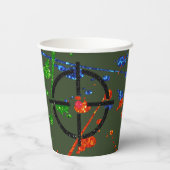 Glitzer Paintball Party Ziele Pappbecher (Rückseite)