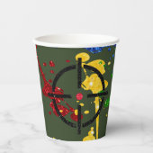 Glitzer Paintball Party Ziele Pappbecher (Vorderseite)