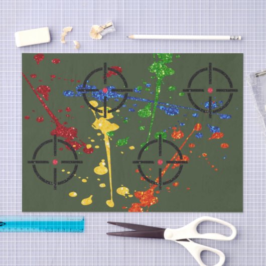 Glitzer Paintball Party Ziele Seidenpapier (Handwerk)