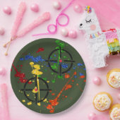 Glitzer Paintball Party Zielvorgaben Papierfächer Pappteller (Party)