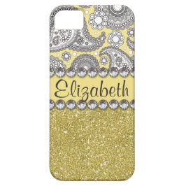 Glitzer-Paisley-diamante de imitación-Druck-Muster iPhone 11 Hülle