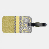 Glitzer-Paisley-diamante de imitación-Druck-Muster Gepäckanhänger (Rückseite horizontal)