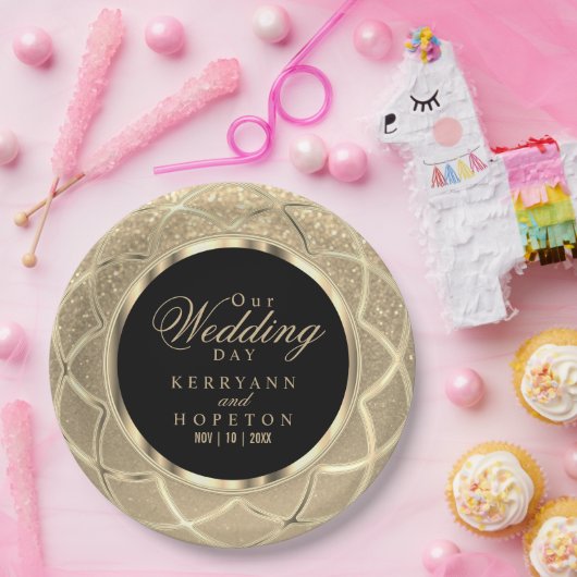 Glitzer-Papierplatte Pappteller (Party)