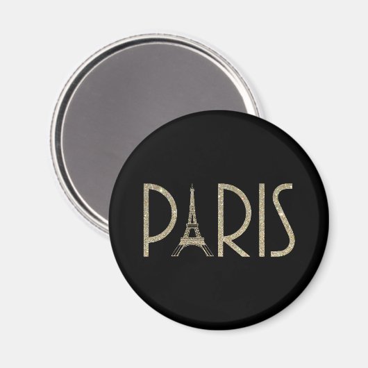 Glitzer PARIS Magnet (Vorderseite/Rückseite)
