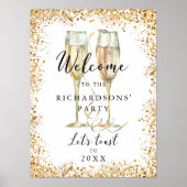 Glitzer Party Begrüßungszeichen Poster (Vorne)