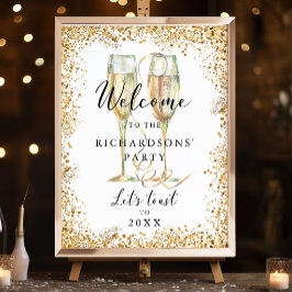 Glitzer Party Begrüßungszeichen Poster