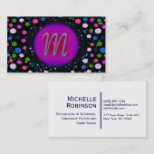 Glitzer-Party-Monogramm Visitenkarte (Vorne/Hinten)