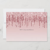 GLITZER PARTY Rose Gold PINK JEDES ALTER FOTO Girl Einladung (Rückseite)