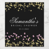 Glitzer Party Rose und Gold Brautparty Weinetikett (Einzelnes Label)