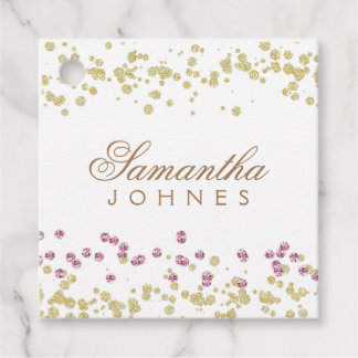 Glitzer Party Rose und Gold Vielen Dank Geschenkanhänger